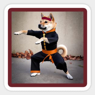 Karate Shiba Inu Sticker